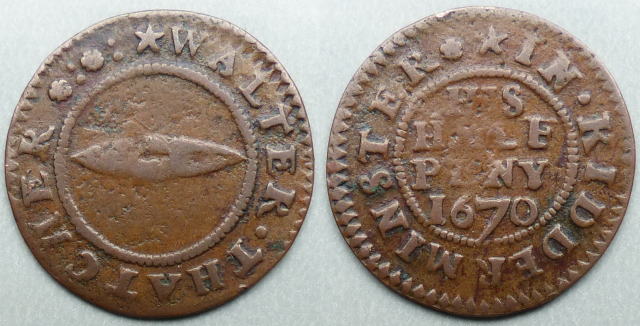Kidderminster, Walter Thatcher 1670 halfpenny
